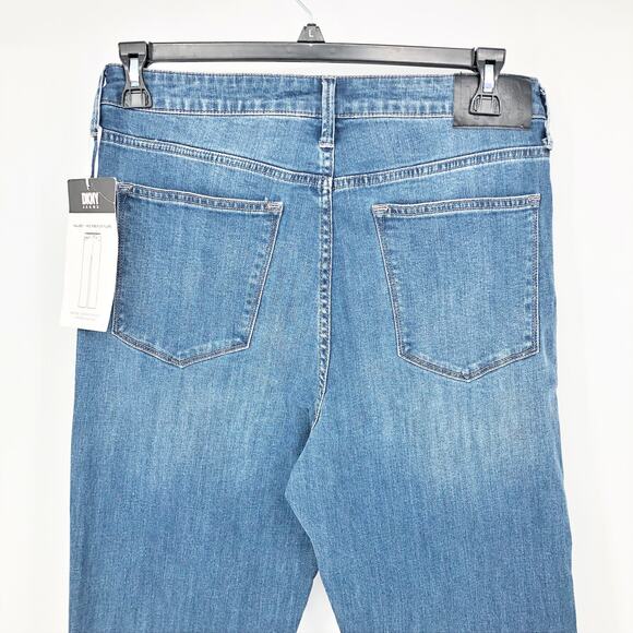 DKNY Women's Halsey Mid Rise Kick Flare Jeans 29/8 Indigo Blue Stretch Denim NWT - Picture 8 of 14